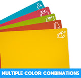 5 peças de tábuas de corte flexíveis, tábuas de corte de plástico sem BPA para cozinha, tapete de corte antiderrapante para carne e vegetais 