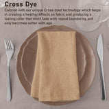 SISXSO Cloth Napkins Set of 12, 18x18 Reusable Napkins Cloth Washable, Soft & Durable Table Napkins, Polycotton Chambray Dinner Napkins for Parties, Christmas, Thanksgiving, Weddings - Sand