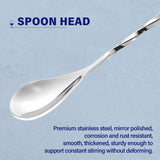SISXSO Bar Spoon Cocktail Mixing Stirrers for Drink, Stainless Steel 12 Inches Long Handle, Silver 2 Pieces