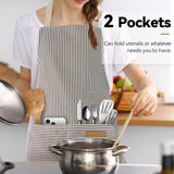 SISXSO 2 Pack Kitchen Cooking Aprons, Adjustable Bib Soft Chef Apron with 2 Pockets for Men Women
