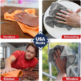 Pano de limpeza de microfibra - (12 x 16 polegadas) Alto desempenho - Tecido ultra absorvente que retém sujeira e líquido para brilho de espelho sem riscos - Toalha sem fiapos - 12 x 16 polegadas (pacote com 8) 