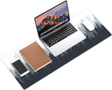 Mouse Pad para jogos com padrão de fundo de floresta XXL XL, grande, tapete de mouse longo e estendido, almofada de mesa antiderrapante, borracha, bordas costuradas, almofada fina (31,5 x 11,8 x 0,12 polegadas) - árvore 