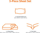 SISXSO Soft Easy-Wash Lightweight Microfiber 3-Piece Sheet Set, Twin, Light Pink, Solid