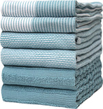 SISXSO Premium Kitchen,Hand Towels (20”x 28”, 6 Pack) Large Cotton, Dish, Flat & Terry Towel Highly Absorbent Tea Towels Set with Hanging Loop Gray
