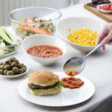 Conjunto de 8 colheres de servir - Inclui 4 colheres de servir e 4 colheres com fenda, utensílios de serviço de buffet de aço inoxidável 18/8 - polido espelhado, lavável na máquina de lavar louça, 8,6 polegadas 