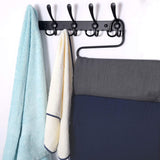 SISXSO Coat Rack Wall Mounted - 5 Tri Hooks, Heavy Duty, Stainless Steel, Metal Coat Hook Rail for Coat Hat Towel Purse Robes Mudroom Bathroom Entryway (Black, 2 Packs)