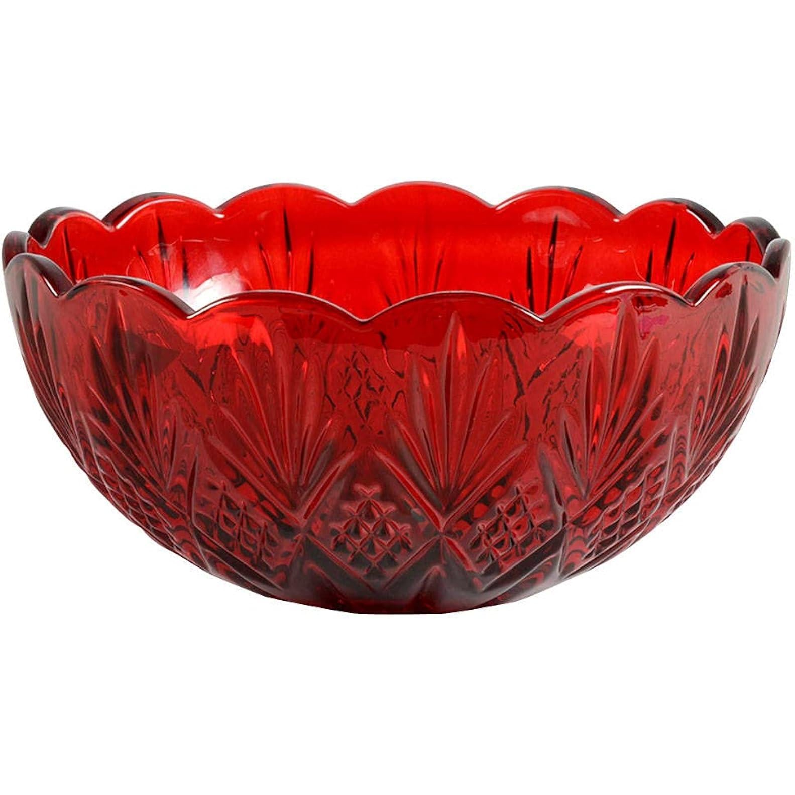 SISXSO Dublin Red Crystal Serving Bowl