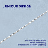 SISXSO Bar Spoon Cocktail Mixing Stirrers for Drink, Stainless Steel 12 Inches Long Handle, Silver 2 Pieces