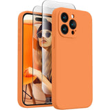 Capa de telefone macia para 15 Pro, capa de telefone de silicone atualizada [proteção de câmera] com [2 protetores de tela], forro de microfibra macio anti-riscos por dentro 