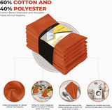 Guardanapos de pano laranja de cozinha [pacote com 12, 18 x 18 polegadas] Guardanapos de mesa laváveis ​​e reutilizáveis ​​de mistura de algodão para hotel, almoço, restaurante, casamentos, eventos e festas 