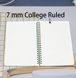 Caderno espiral, 4 unidades, 4 cores, A5, plástico grosso, capa dura, 7 mm, papel pautado para faculdade, 80 folhas (160 páginas), diário para material escolar e de escritório (4 unidades, A5) 