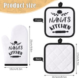SISXSO 5 Pcs Nana Kitchen Set Includes 2 Pieces Nana Dish Towels 2 Pieces Nana Oven Pads Pot Holder Nana Oven Mitt Nana Gift for Home Birthday Kitchen Cooking Baking (Nana Style)
