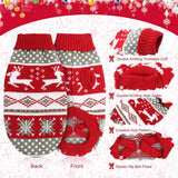 SISXSO Cat Christmas Sweater 2 Packs - Puppy Christmas Sweater Pet Reindeer Snowflake Sweaters for Kittys and Small Dogs L