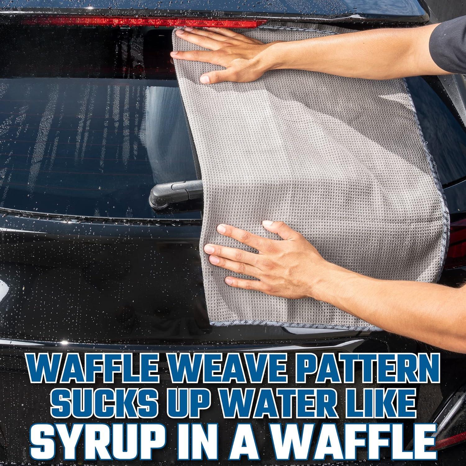 SISXSO Weave Gray Matter 70/30 Blend Microfiber Drying Towel with Silk Edging, 25" x 36"