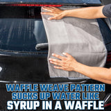 SISXSO Weave Gray Matter 70/30 Blend Microfiber Drying Towel with Silk Edging, 25" x 36"