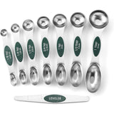 Conjunto de 8 colheres de medição magnéticas com ímãs N45 fortes, aço inoxidável resistente, cabe em potes de temperos de cozinha para assar e cozinhar, sem BPA, multicolorido 