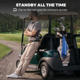 Pacote com 3 toalhas de golfe para bolsas com clipe e padrão waffle de microfibra, azul, preto e cinza, três dobras 