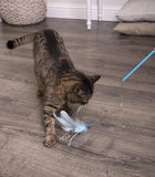 SISXSO Frisky Flyer Feather Wand Cat Toy, Extendable Up to 24"