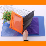 SISXSO Pencil Pouch 3 Ring, Zipper Pencil Pouches Case Binder Cosmetic Bag Black 2 Pack