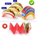 SISXSO 18PCS Individual Taco Holder Stand, MONGSEW Colorful Taco Holders Set of 18, Taco Stands for the individual serving, PP Materials Soft or Hard Taco Shell Holder, Dishwasher & Microwave Safe
