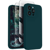 Capa de telefone macia para 15 Pro, capa de telefone de silicone atualizada [proteção de câmera] com [2 protetores de tela], forro de microfibra macio anti-riscos por dentro 
