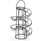 Suporte de armazenamento em metal para dispensador de ovos em espiral, suporte para exibição de bancada, preto 