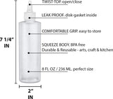 Frascos de condimentos Squeeze, frasco de esguicho vazio de 8 OZ com tampa giratória, à prova de vazamento - ótimo para ketchup, mostarda, xarope, molhos, temperos, óleo, artesanato, plástico sem BPA - pacote com 2 