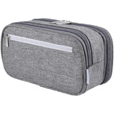 SISXSO Big Capacity Pencil Case Large Storage Pencil Bag Pouch 3 Comparments Pen Case Makeup Bag for Adults Office Supplies Stationery Organizer Holder, Gray