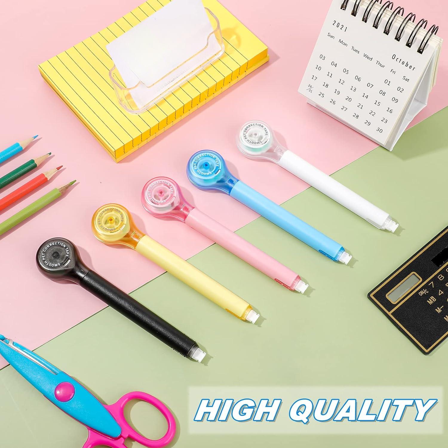 Pacote com 10 fitas corretivas, caneta, fita corretiva, fita corretiva, borracha para material escolar e de escritório, 0,2 x 236 polegadas 
