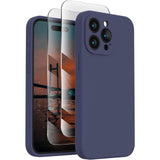 Capa de telefone macia para 15 Pro, capa de telefone de silicone atualizada [proteção de câmera] com [2 protetores de tela], forro de microfibra macio anti-riscos por dentro 