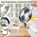 SISXSO 2 Liter Glass Pitcher, Water Pitcher with Removable Lid And Wide Handle, Easy Clean Juice Jug for Fridge, Beverage Carafe for Cold/Hot Water, Iced Tea, 1 Free Long-Handled Brush Included