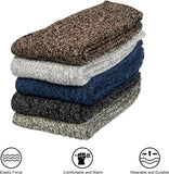 Pacote de 5 meias femininas de inverno, quentes, grossas, de malha, macias, vintage, casuais, meias de cano alto, presentes 