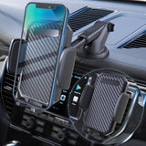 SISXSO Phone Mount for Car, [ Off-Road Level Suction Cup Protection ] 3in1 Long Arm Suction Cup Holder Universal Cell Phone Holder Mount Dashboard Windshield Vent Compatible with All Smartphones