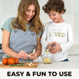 SISXSO Premium Garlic Press with Soft Easy-Squeeze Ergonomic Handle, Sturdy Design Extracts More Garlic Paste Per Clove, Garlic Crusher for Nuts & Seeds, Professional Garlic Mincer & Ginger Press