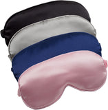 SISXSO Sleep Mask 4 Pack Silk Eye Cover Soft Satin Blindfold Elastic Strap Night Eyeshade Travel Nap for Women Men