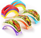 SISXSO 18PCS Individual Taco Holder Stand, MONGSEW Colorful Taco Holders Set of 18, Taco Stands for the individual serving, PP Materials Soft or Hard Taco Shell Holder, Dishwasher & Microwave Safe