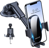 SISXSO 3-in-1 Cell Phone Holder for Car, Universal Phone Holder Mount for Dashboard Air Vent Windshield Compatible with 15 14 13 12 11 Pro Max Xs XR X, Galaxy