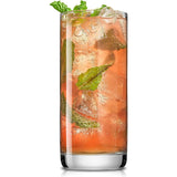 SISXSO 13oz Highball Glasses, 6pc Tall Glass Sets. Crystal Drinking Glasses. Water Glasses, Glass Cups, Tom Collins Bar Glassware, and Mixed Drink Cocktail Glass Set
