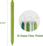 Canetas de gel retráteis de tinta preta, ponta fina de 0,5 mm, suprimentos de papelaria para casa e escritório (conjunto de 6) 