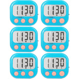 Pacote com 6 temporizadores digitais de cozinha para cozinhar dígitos grandes, alarme alto, suporte magnético, temporizadores de cozimento para assar, branco 