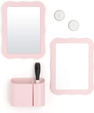 Kit de acessórios para armários, itens essenciais para a volta às aulas, blush, 6 peças, inclui quadro branco, espelho e materiais de organização 