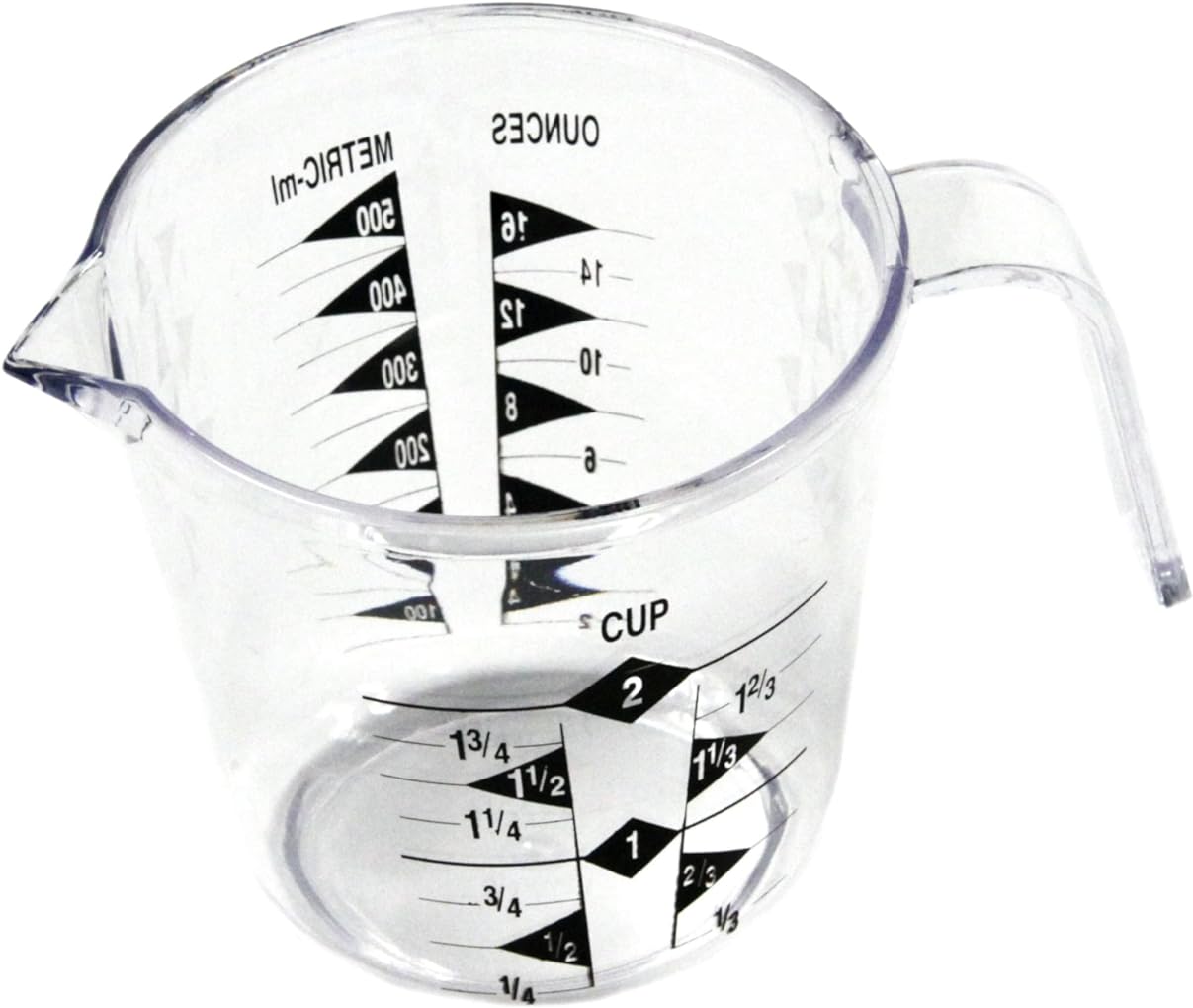 SISXSO Select Plastic Measuring Cup, 1 Cup Capacity, Clear