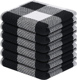 Toalhas de cozinha xadrez de algodão waffle, 13 x 28 polegadas, toalhas de prato supermacias e absorventes para secar pratos, pacote com 4 