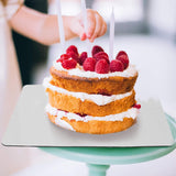 SISXSO White Quarter Cake Sheet 13.75” x 9.75” Cake Board Sturdy Rectangle Greaseproof Pad Full 15 Pk Boards (15, White)