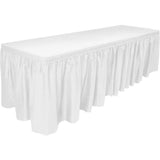 SISXSO Table Skirt, 29 in x 14 ft - Plastic Tableskirt, Disposable, Reusable, Rectangular Tablecloth Skirt (1 Pack)