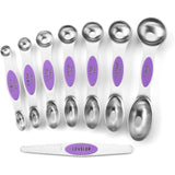 Conjunto de 8 colheres de medição magnéticas com ímãs N45 fortes, aço inoxidável resistente, cabe em potes de temperos de cozinha para assar e cozinhar, sem BPA, multicolorido 