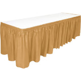 SISXSO Table Skirt, 29 in x 14 ft - Plastic Tableskirt, Disposable, Reusable, Rectangular Tablecloth Skirt (1 Pack)