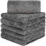 SISXSO 16"x16" Pack of 6 Microfiber Towels for Cars, Car Drying Wash Detailing Buffing Polishing Towel with Plush Edgeless Microfiber Cloth, 450 GSM