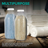 SISXSO Liter Glass Milk Bottles (2 Pack) - 32-Oz Milk Jars with Lids - Food Grade Glass Bottles - Dishwasher Safe - Bottles for Milk, Buttermilk, Honey, Maple Syrup, Jam, BBQ Sauce