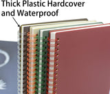 Caderno espiral, 4 unidades, 4 cores, A5, plástico grosso, capa dura, 7 mm, papel pautado para faculdade, 80 folhas (160 páginas), diário para material escolar e de escritório (4 unidades, A5) 